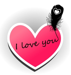 I love you on the heart vector image