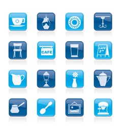 Cafe and coffeehouse icons vector image