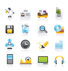 Office and business icons vector image