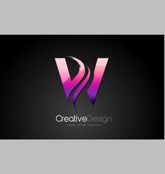 Brush stroke letter w logo design with artistic Vector Image