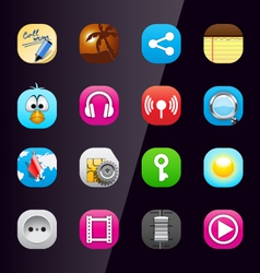 Mobile phone icons vector image
