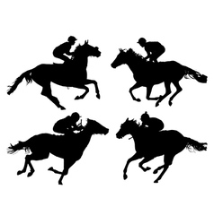 Horse Racing Silhouette vector image