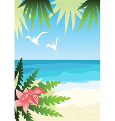 Bright sunny beach vector image
