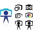 Set of stylized photo cameras vector image