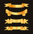 Golden ribbon decoration elements ribbons Golden ribbon decoration elements ribbons vector image