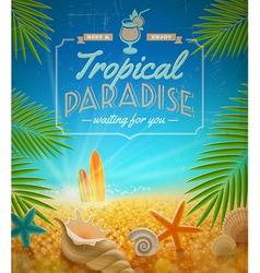 Vacation and summer holidays retro design vector image