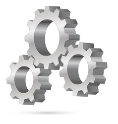 Chrome gearwheel vector image