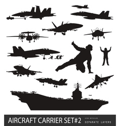 Naval aviation silhouettes vector image