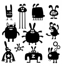 Cartoon rabbits vector image