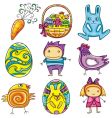 Easter icons vector image