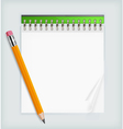 Notepad and pencil vector image