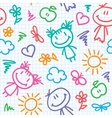 Hand drawn kid pattern vector image