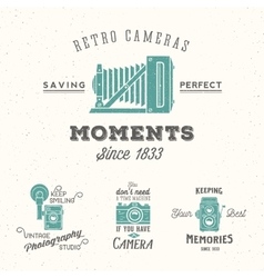 Retro Camera Photography Set Labels or vector image