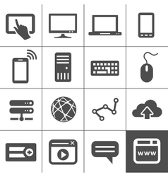 Internet and Web icon set vector image