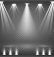 Blank scene with glowing white spotlights vector image