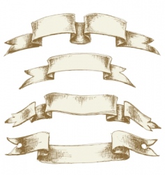 Vintage scrolls set vector image