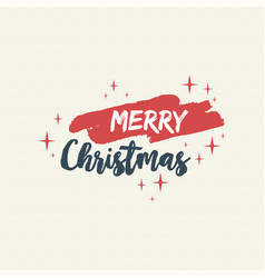 Vintage Merry Christmas Card Hand drawn lettering Vector Image