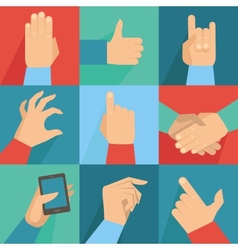 Set of hands and gestures vector image