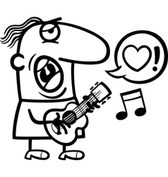 Man singing love song for valentines day vector image