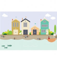 Seaside houses vector image