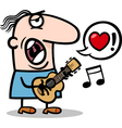 Man singing love song for valentines day vector image