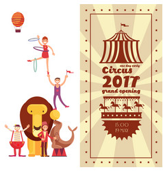 Fun fair carnival and circus vintage poster Fun fair carnival and circus vintage poster vector image