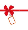 Red bow with card vector image
