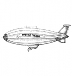 Airship pencil drawing vector image