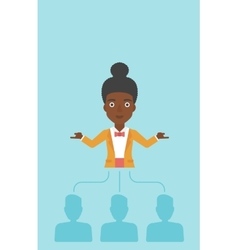 Business woman choosing employee vector image