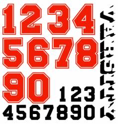 Varsity numbers vector image