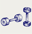 Sketch dumbbell weight vector image