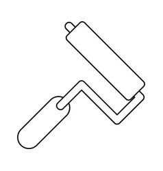 Paint roller tool thin line Paint roller tool thin line vector image