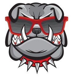 Dog with retro glasses vector image