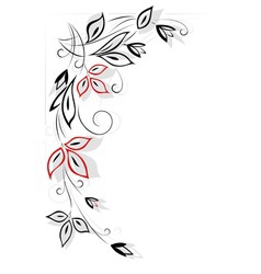 Black and red floral pattern vector image