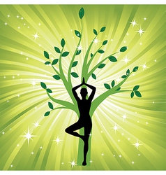 Woman meditating yoga vector image