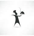 Dish and cook sign vector image
