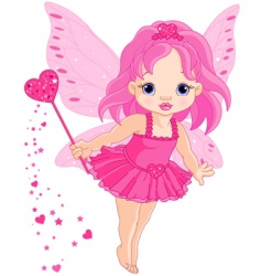 Cute little baby love fairy vector image