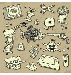 Mix of design elements vector image