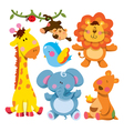 Cute animals collection vector image