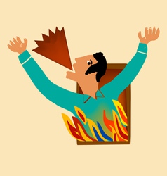 Man shouts for help vector image