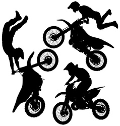 Motocross Jump Silhouette vector image