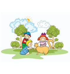 Kids playing vector image