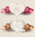 Collection of gift cards with ribbons background vector image