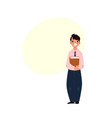Student pupil boy in school uniform with a book Student pupil boy in school uniform with a book vector image
