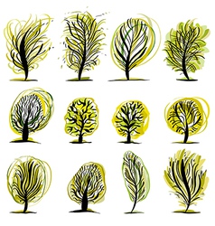 Set of trees vector image