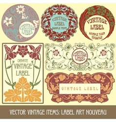 Label art nouveau vector image