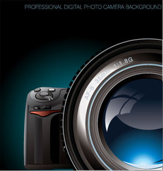 Professional digital photo camera background vector image