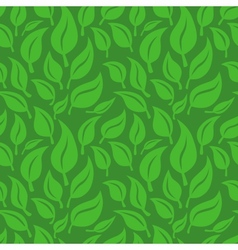 Seamless background with green leaves vector image