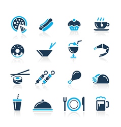 Food Icons 2 Azure Series vector image