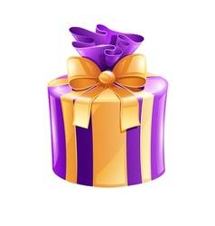 Holiday gift with gold ribbon vector image